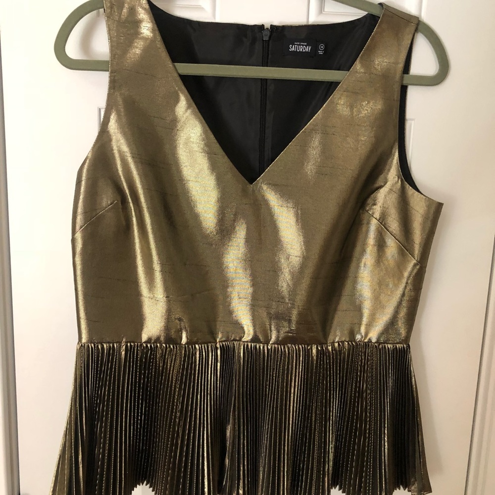Kate spade Saturday gold peplum top
